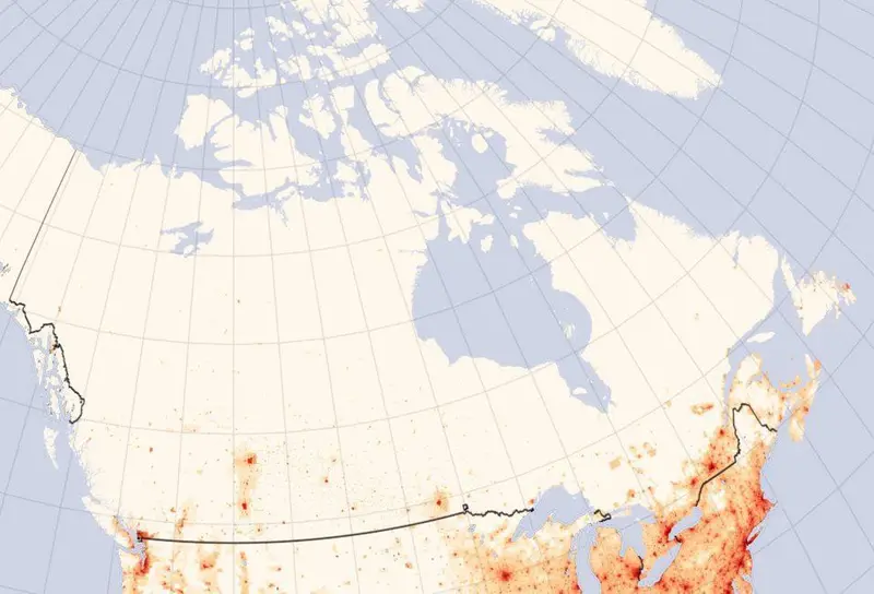 Map: Canada Population Density Map