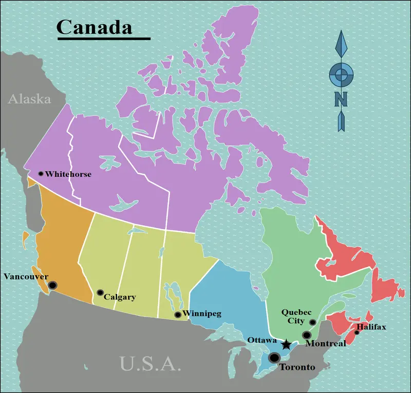 Map: Canada Regions Map