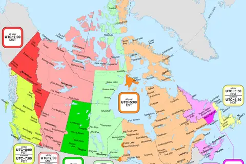 Map: Canada Time Zone Map En