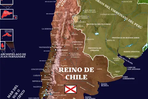 Map: Capitana General de Chile 1775 Mapa Satelital