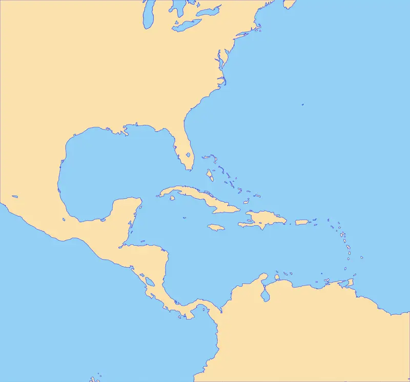 Map: Caribbean Map Blank