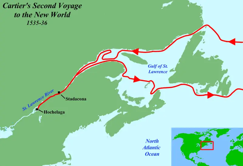 Map: Cartier Second Voyage Map 1
