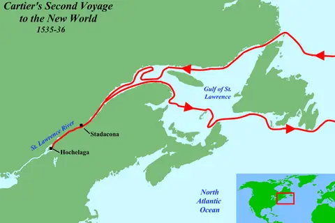 Map: Cartier Second Voyage Map 1