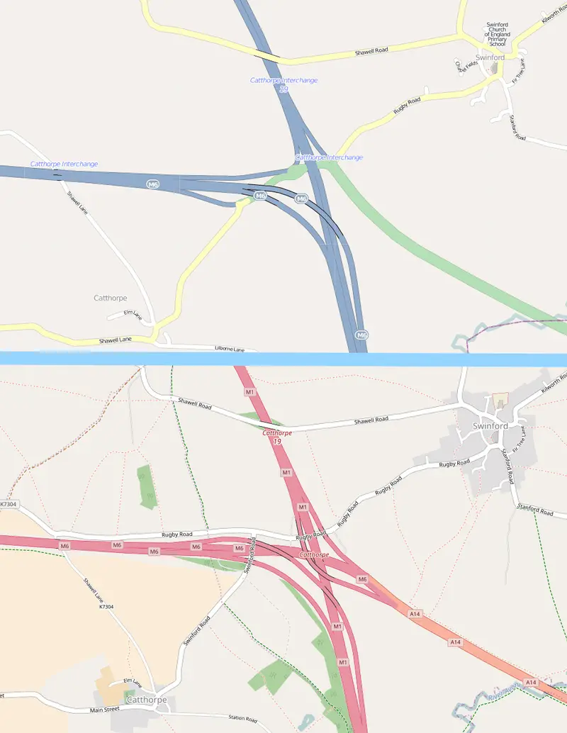 Map: Catthorpe Interchange Map