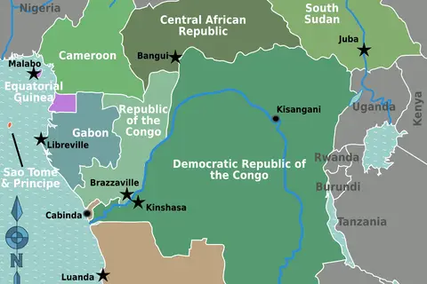 Map: Central Africa Regions Map