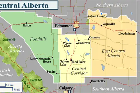Map: Central Alberta Wv Region Map