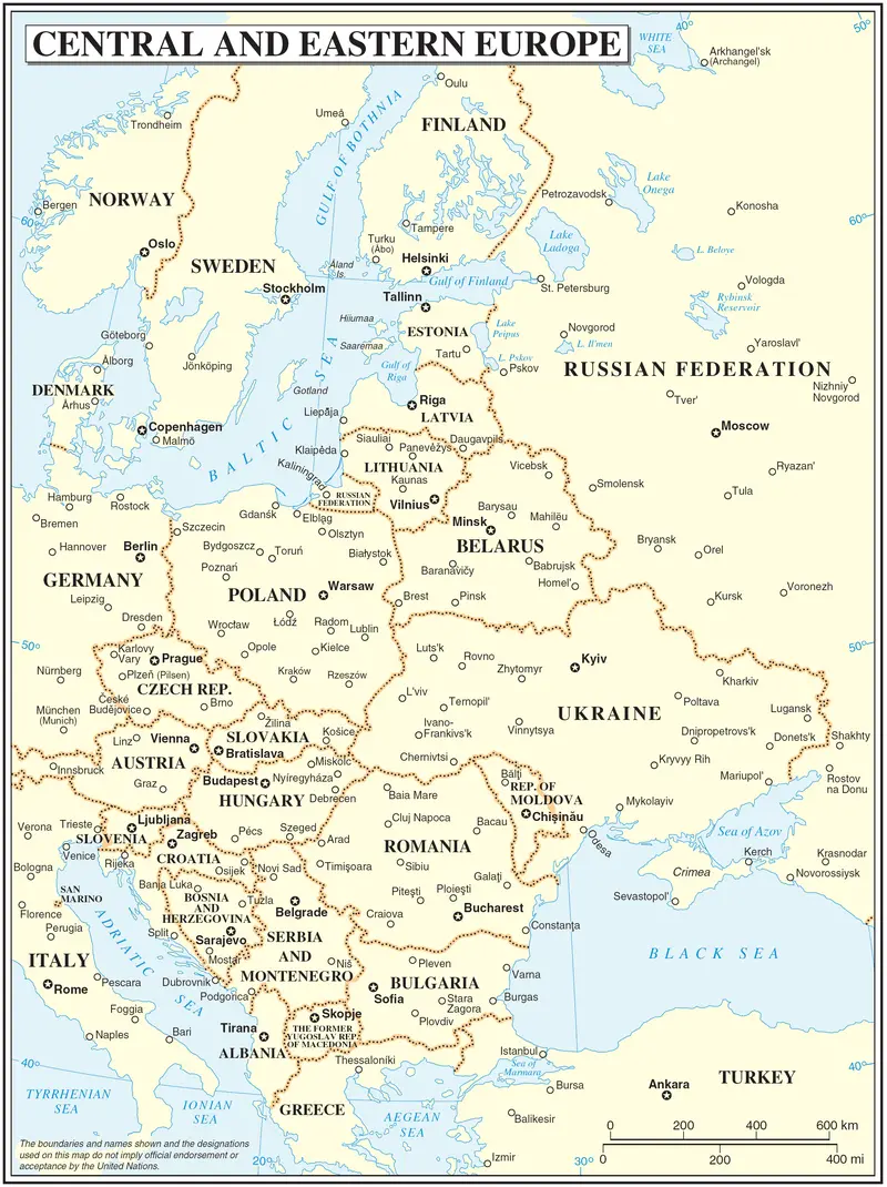 Map: Central and Eastern Europe Map