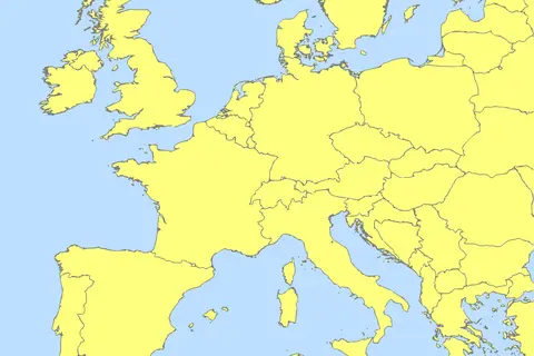 Map: Central and Western Europe Blank Map