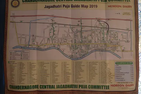 Map: Chandanagar Jagadhatri Puja Route Map