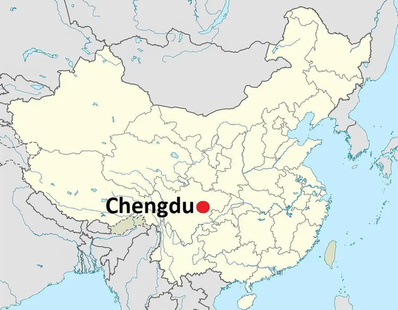 Map: Chengdulocationmapinsichuanprovincechina