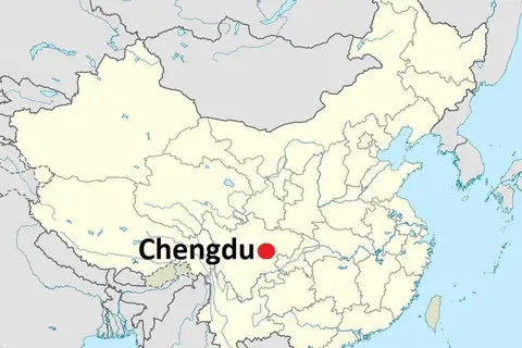 Map: Chengdulocationmapinsichuanprovincechina