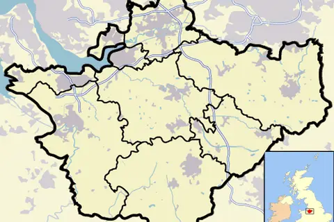 Map: Cheshire Outline Map with Uk
