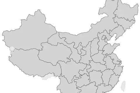 Map: China Blank Province Map
