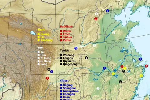 Map: China Great Mountains Map