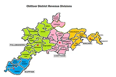 Map: Chittoor District Revenue Divisions Map