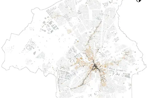 Map: City growth Eindhoven, Netherlands (1835, 1921, 2004)