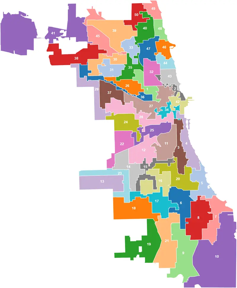 Map: City of Chicago Wards Map 2023