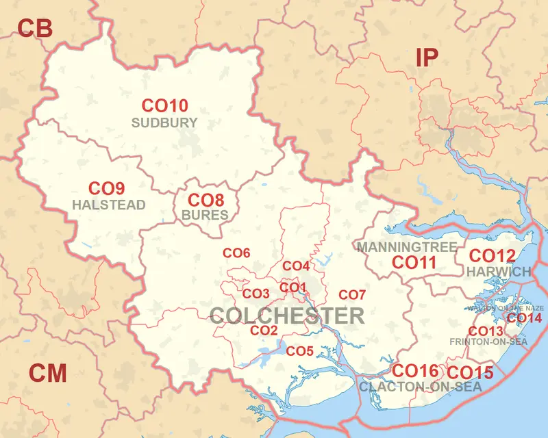 Map: Co Postcode Area Map