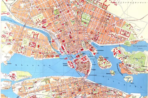 Map: Cohrs Atlas Ver Sverige Stockholm Map