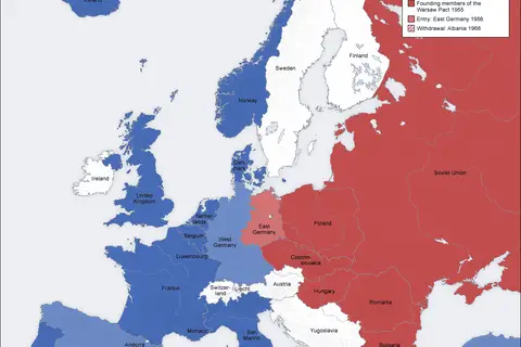 Map: Cold War Europe Military Alliances Map En