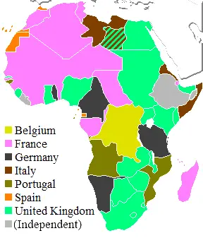 Map: Colonial Africa 1914 Map