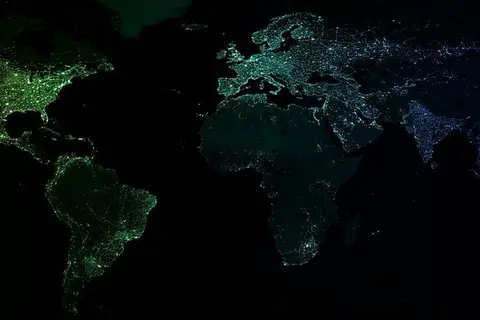 Map: Colorful Earth at Night Map