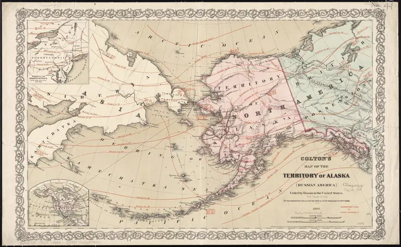 Map: Coltons Map of the Territory of Alaska Russian America Ceded by Russia to the United States 13972186306