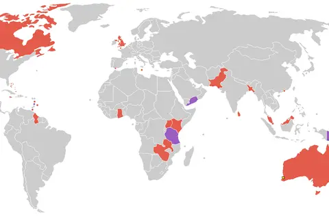 Map: Commonwealth Games 1962 Countries Map