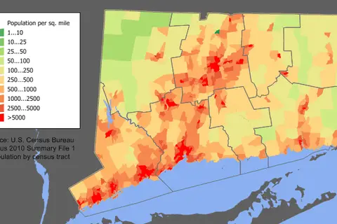 Map: Connecticut Population Map