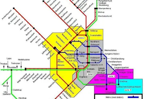 Map: Copenhagen Urbanrailsystem Map Dk