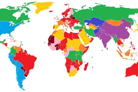 Map: Countries by height of highest point