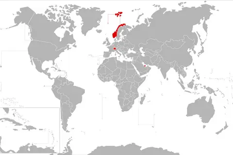 Map: Countries with a larger GDP per capita than the New York City Metropolitan Statistical Area.