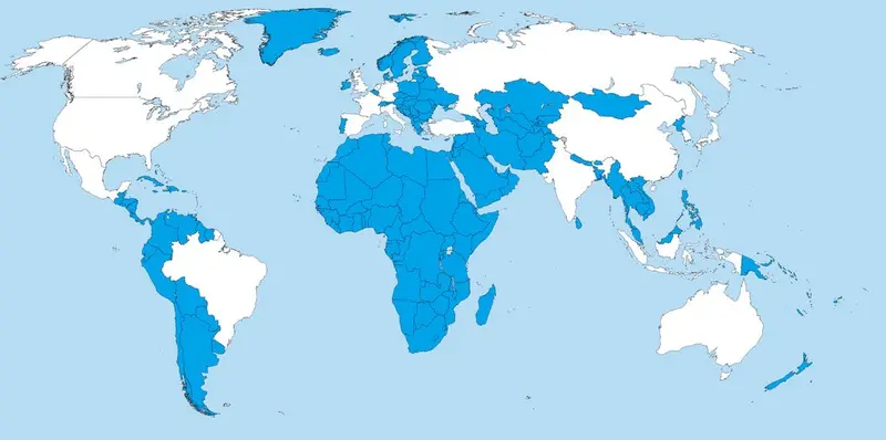 Map: Countries with a smaller GDP than the Los Angeles Metropolitan Area. (nominal)