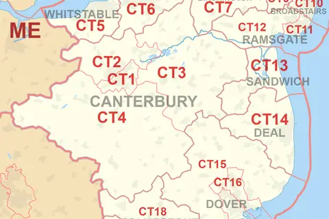 Map: Ct Postcode Area Map