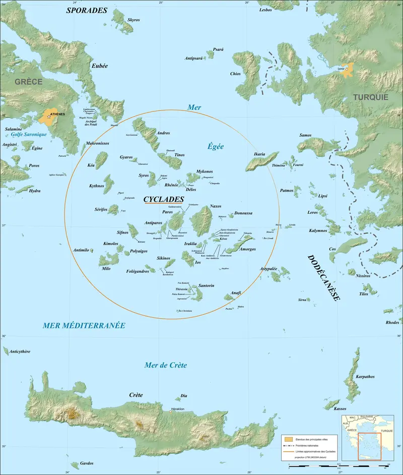 Map: Cyclades Mapfr