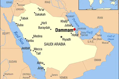 Map: Dammam Saudi Arabia Locator Map