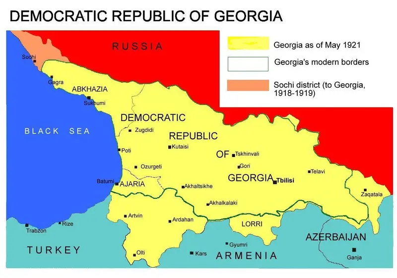 Map: Democratic Republic of Georgia Map