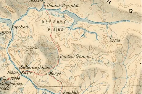 Map: Depsang Plains Survey of India Map 1916