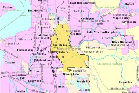 Map: Detailed Map of Auburn Washington