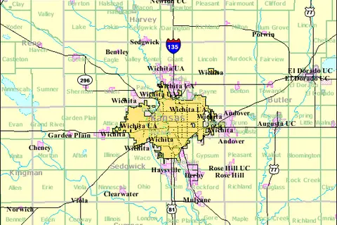 Map: Detailed Map of Wichita Kansas