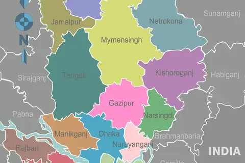 Map: Dhaka Division Districts Map