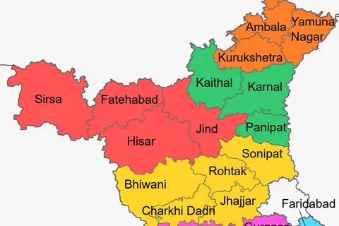 Map: Districts of Haryana Map