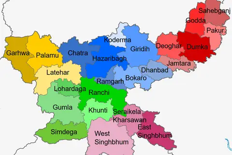 Map: Districts of Jharkhand Map
