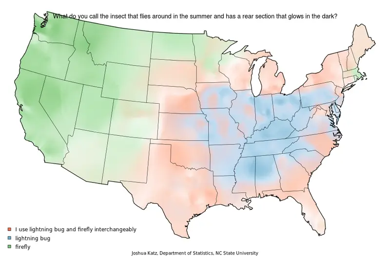 Map: Do you call them fireflies or lightning bugs?