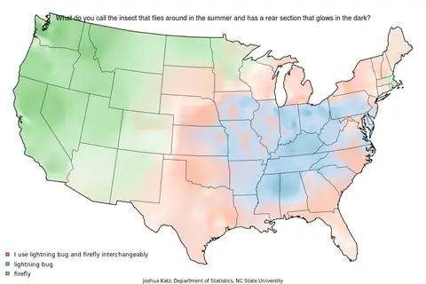 Map: Do you call them fireflies or lightning bugs?