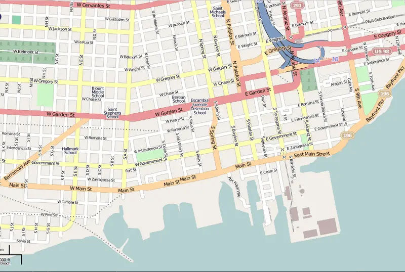 Map: Downtown Pensacola Map
