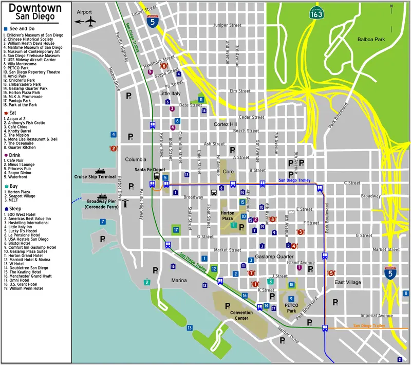 Map: Downtown Sandiego Map