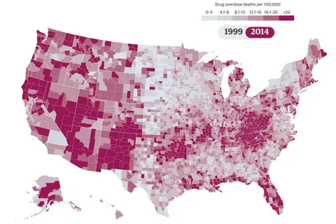 Map: Drug Overdose Deaths in the United States