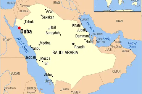 Map: Duba Saudi Arabia Locator Map