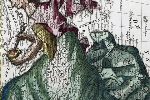 Map: Dutch Map of Europe in the Form of a Woman, 18th (?) Century